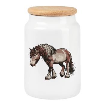 Trot Your Own Path - Cookie Jar with Wooden Lid - white - Front