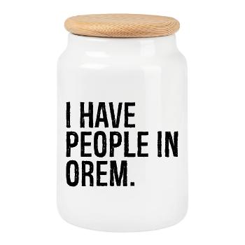 J’ai des gens à Orem - Boîte à biscuits avec couvercle en bois - blanc - Devant