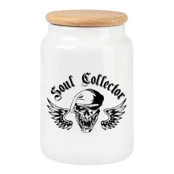 Soul Collector - Cookie Jar with Wooden Lid - white - Front