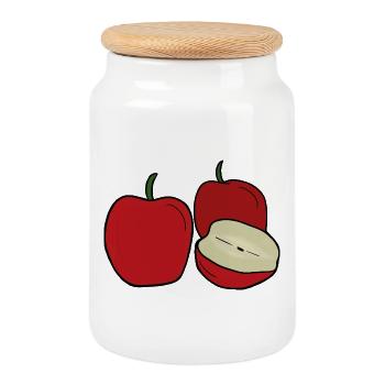 Delicious Red Fruit - Cookie Jar with Wooden Lid - white - Front