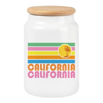 California - Keksdose mit Holzdeckel - Weiß - Vorne