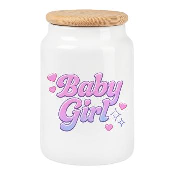 babygirl - Keksdose mit Holzdeckel - Weiß - Vorne