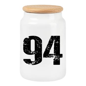 Maillot à numéros 94 - Boîte à biscuits avec couvercle en bois - blanc - Devant