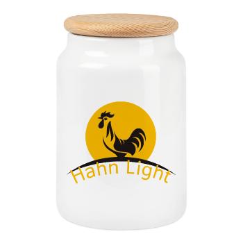 Tap Light - Cookie Jar with Wooden Lid - white - Front