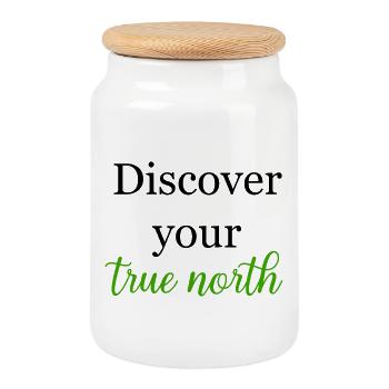 Découvrez votre parcours de recherche de but True North - Boîte à biscuits avec couvercle en bois - blanc - Devant