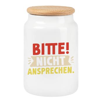 Malle NE PARLEZ PAS Fête de Majorque Drôle - Boîte à biscuits avec couvercle en bois - blanc - Devant
