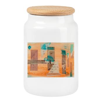 collage - Cookie Jar with Wooden Lid - white - Front