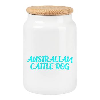 Australian Cattle Dog Owner Owner - Cookie Jar with Wooden Lid - white - Front
