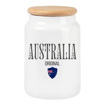 Originaire d’Australie, né en Australie - Boîte à biscuits avec couvercle en bois - blanc - Devant