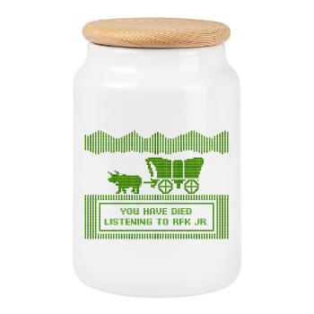 Vous êtes mort en écoutant RFK Jr - Boîte à biscuits avec couvercle en bois - blanc - Devant