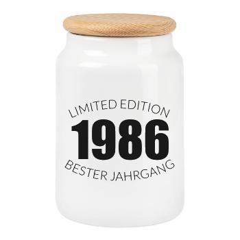40th Anniversary - 1986 - Limited Edition - Best - Cookie Jar with Wooden Lid - white - Front
