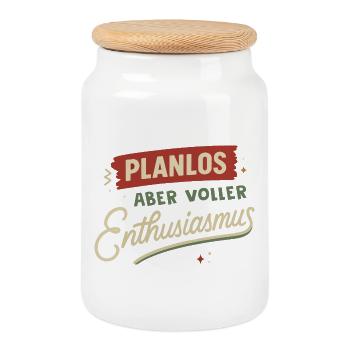 Sans but, mais plein d’enthousiasme - Boîte à biscuits avec couvercle en bois - blanc - Devant