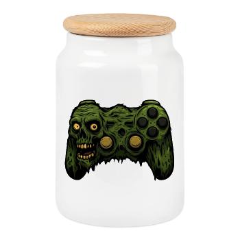 Zombie Controller Grunge Tee - Keksdose mit Holzdeckel - Weiß - Vorne