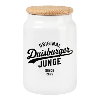 Real Duisburg Sweat à capuche Duisburg Shirt Mug - Boîte à biscuits avec couvercle en bois - blanc - Devant