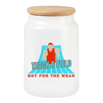 Track And Field Athletes Not For Weak - Keksdose mit Holzdeckel - Weiß - Vorne
