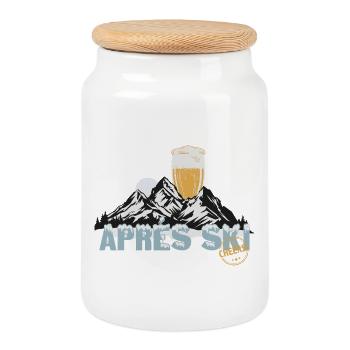 Après Ski Party – Prost auf die Piste! - Keksdose mit Holzdeckel - Weiß - Vorne