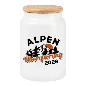 Traversée des Alpes 2026 - Randonnée - Boîte à biscuits avec couvercle en bois - blanc - Devant