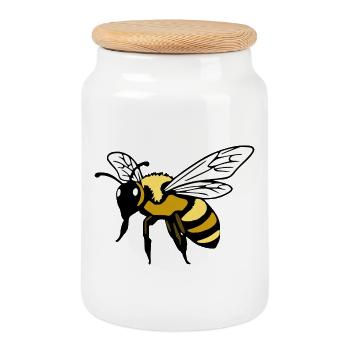 Biene Bienen Imker Geschenk Weihnachten - Keksdose mit Holzdeckel - Weiß - Vorne