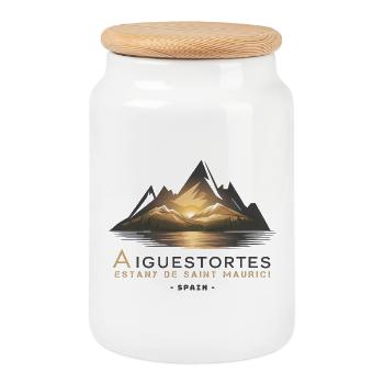 Gift Aigüestortes Estanys Sant Maurici Pyrenees - Keksdose mit Holzdeckel - Weiß - Vorne