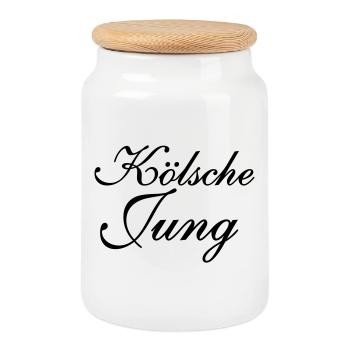 Cologne Young - Boîte à biscuits avec couvercle en bois - blanc - Devant