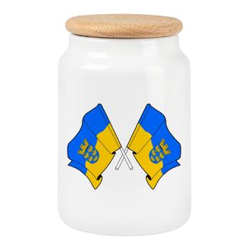 Drapeaux croisés de Basse-Autriche - Boîte à biscuits avec couvercle en bois - blanc - Devant
