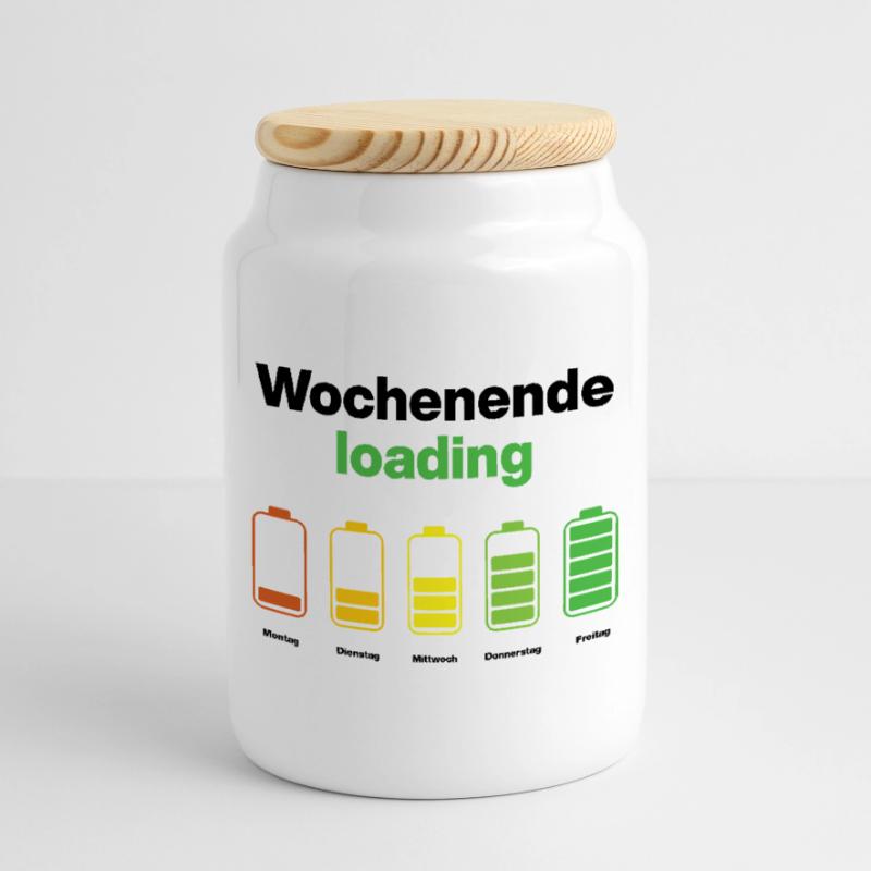 Weekend loading – battery full on Friday, work Cookie Jar with Wooden Lid