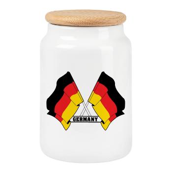 L’Allemagne a traversé les drapeaux - Boîte à biscuits avec couvercle en bois - blanc - Devant