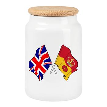 Hampshire & Great Britain Crossed - Cookie Jar with Wooden Lid - white - Front