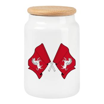 Deux drapeaux croisés Kent - Boîte à biscuits avec couvercle en bois - blanc - Devant