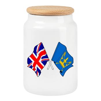 Drapeaux croisés du Suffolk et de la Grande-Bretagne - Boîte à biscuits avec couvercle en bois - blanc - Devant