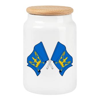 Drapeaux du Suffolk croisés - Boîte à biscuits avec couvercle en bois - blanc - Devant