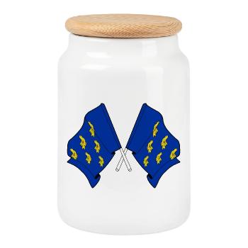 Deux drapeaux croisés West Sussex - Boîte à biscuits avec couvercle en bois - blanc - Devant