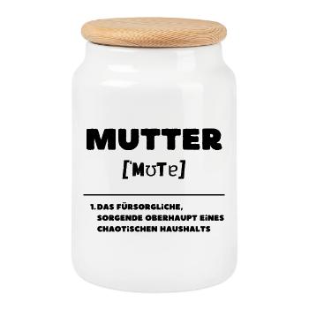 Mutter Definition Oberhaupt Chaos Haushalt - Keksdose mit Holzdeckel - Weiß - Vorne