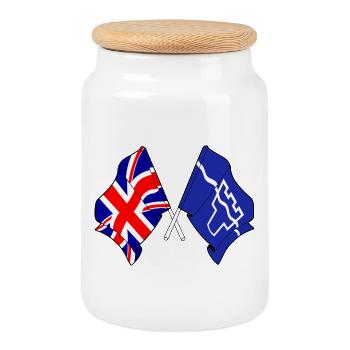 Tyne and Wear & Großbritannien kreuzten sich - Keksdose mit Holzdeckel - Weiß - Vorne