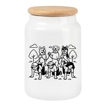 Gassi Gehen Dog Edition dog rules - Keksdose mit Holzdeckel - Weiß - Vorne