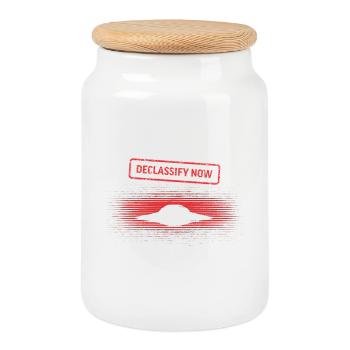 Declassify Now – Zeit für UFO-Offenlegung - Cookie Jar with Wooden Lid - white - Front