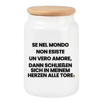 Italienisch-Deutsch-Reim 1 (Ver. B) - Keksdose mit Holzdeckel - Weiß - Vorne