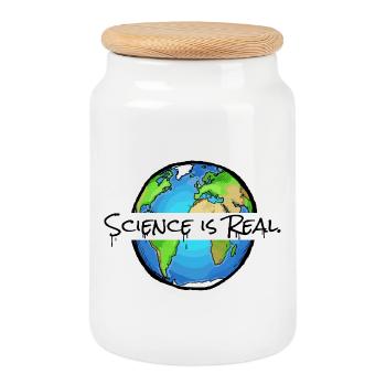 Science Is Real - Statement - Cookie Jar with Wooden Lid - white - Front