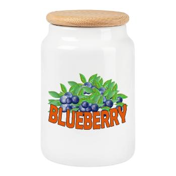 BLUEBERRY - Keksdose mit Holzdeckel - Weiß - Vorne