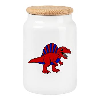 Dino - Keksdose mit Holzdeckel - Weiß - Vorne