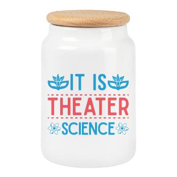 Musical Theatre It Is Theater Science Gift - Cookie Jar with Wooden Lid - white - Front