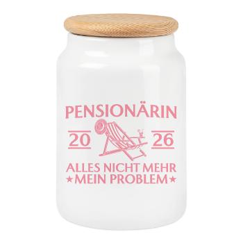 Retraité 2026 - Adieu drôle de collègue - Boîte à biscuits avec couvercle en bois - blanc - Devant