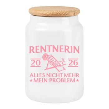 Retraité 2026 - Adieu drôle de collègue - Boîte à biscuits avec couvercle en bois - blanc - Devant