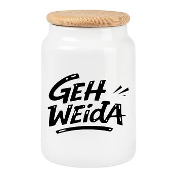 Geh weida - Keksdose mit Holzdeckel - Weiß - Vorne