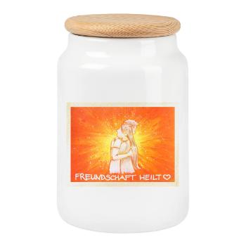 Friendship - février 2026 - Sonja von Staden - Boîte à biscuits avec couvercle en bois - blanc - Devant