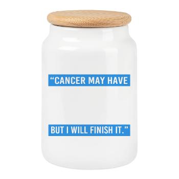Colon, Cancer, Large Intestine - Cookie Jar with Wooden Lid - white - Front