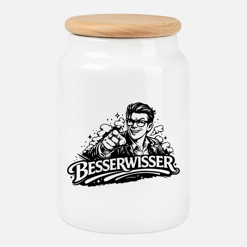 Beserwisser - Keksdose mit Holzdeckel - Weiß