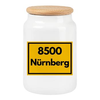 ANCIEN CODE POSTAL RÉTRO 8500 NÜRNBERG FRANKEN - Boîte à biscuits avec couvercle en bois - blanc - Devant