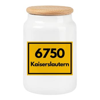 ANCIEN CODE POSTAL 6750 KAISERSLAUTERN LAUTRE - Boîte à biscuits avec couvercle en bois - blanc - Devant