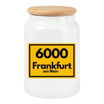 ANCIEN CODE POSTAL RETRO 6000 FRANCFORT-SUR-LE-LE-MAIN - Boîte à biscuits avec couvercle en bois - blanc - Devant
